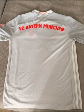 FC Bayern Munchen Men's White Team Jersey with Orange Accents